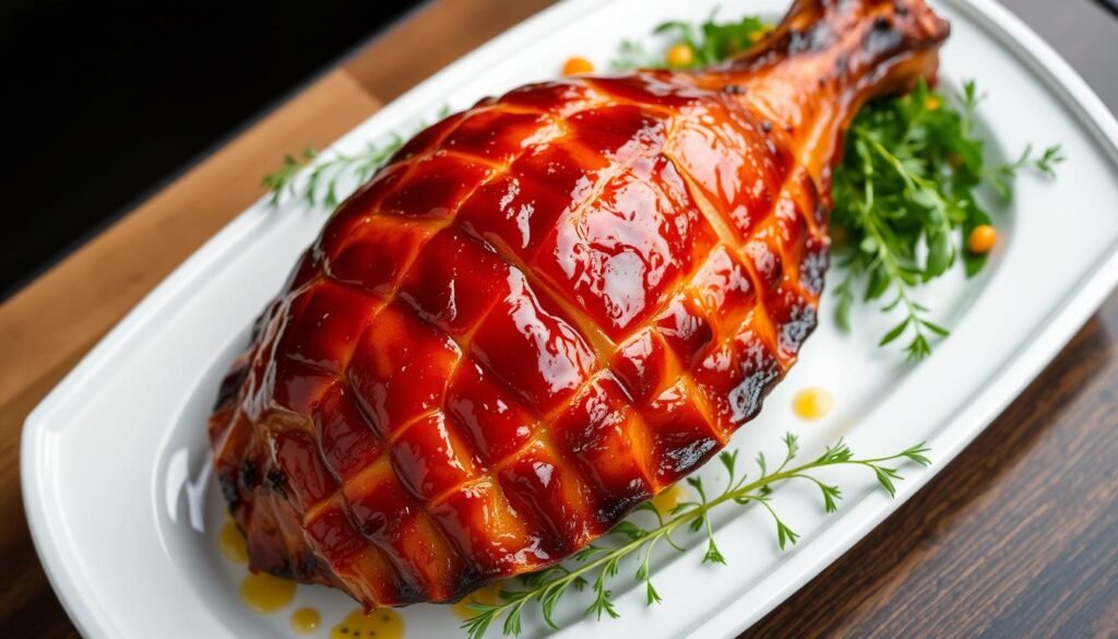 Do you put the glaze on a ham before you cook it or after you cook it?