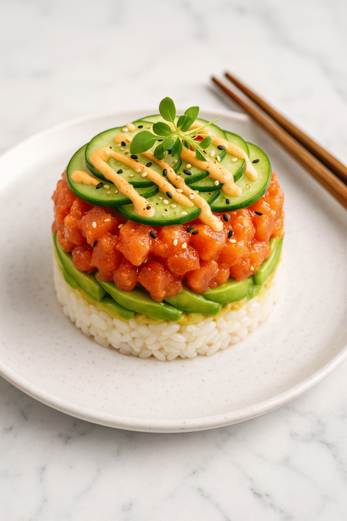 Spicy Tuna Sushi Stack with Avocado – A Fresh & Flavorful Fusion - I'm ...